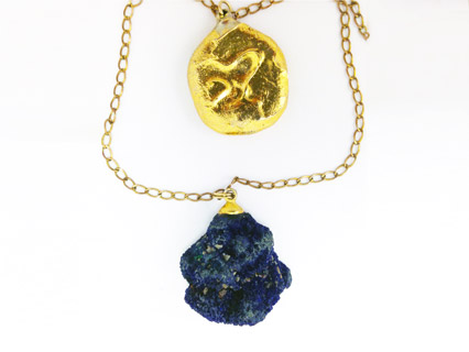 Necklace Azurite 24K Electroplated Sand Dollar