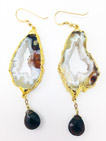 Agate and Smoky Quartz Earrings