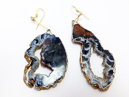 Earrings Sliced Geode Agates | $150
