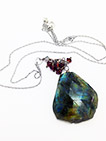 Labradorite Necklace with Garnet Crystals